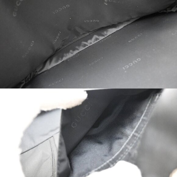 GUCCI Logo Business Shoulder Bag Nylon Leather Black SHW Made in Italy 65KB366 - Picture 14 of 16